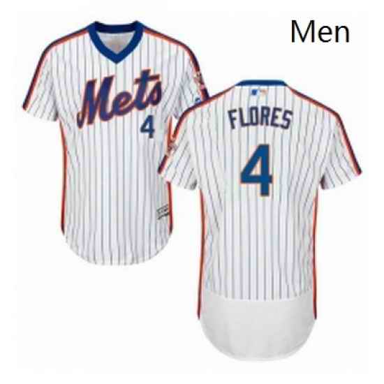 Mens Majestic New York Mets 4 Wilmer Flores White Alternate Flex Base Authentic Collection MLB Jersey